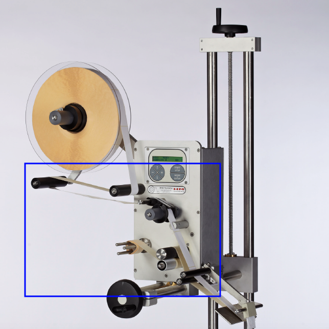 Rouleaux d'entrainement sur l’étiqueteuse industrielle HM 300 HM Systems